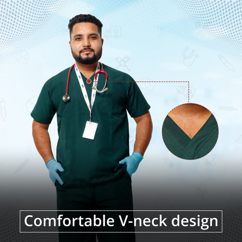 Robustt Classic Scrub Suit Green Set For Men