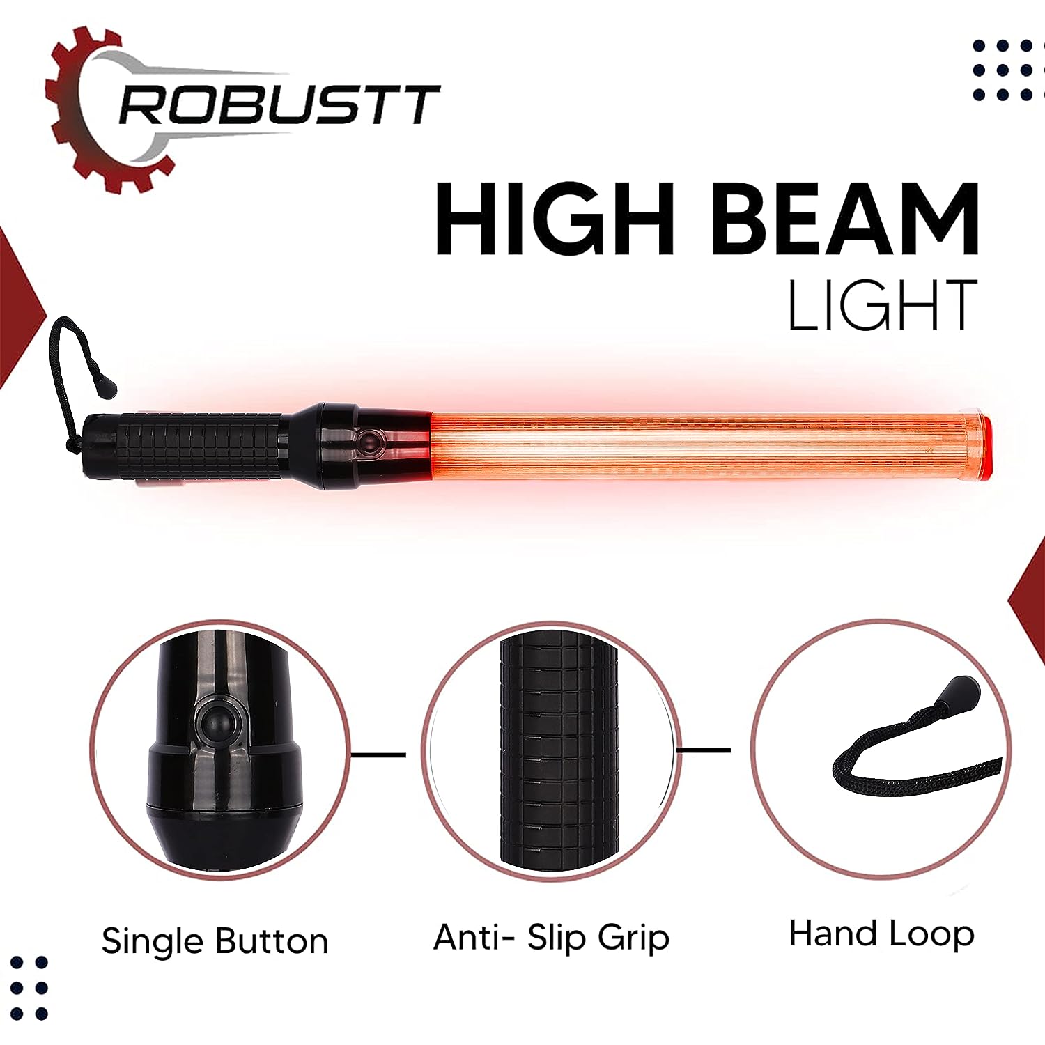 Buy Traffic Baton Light Stick Non Rechargeable (21 Inch) – Robustt