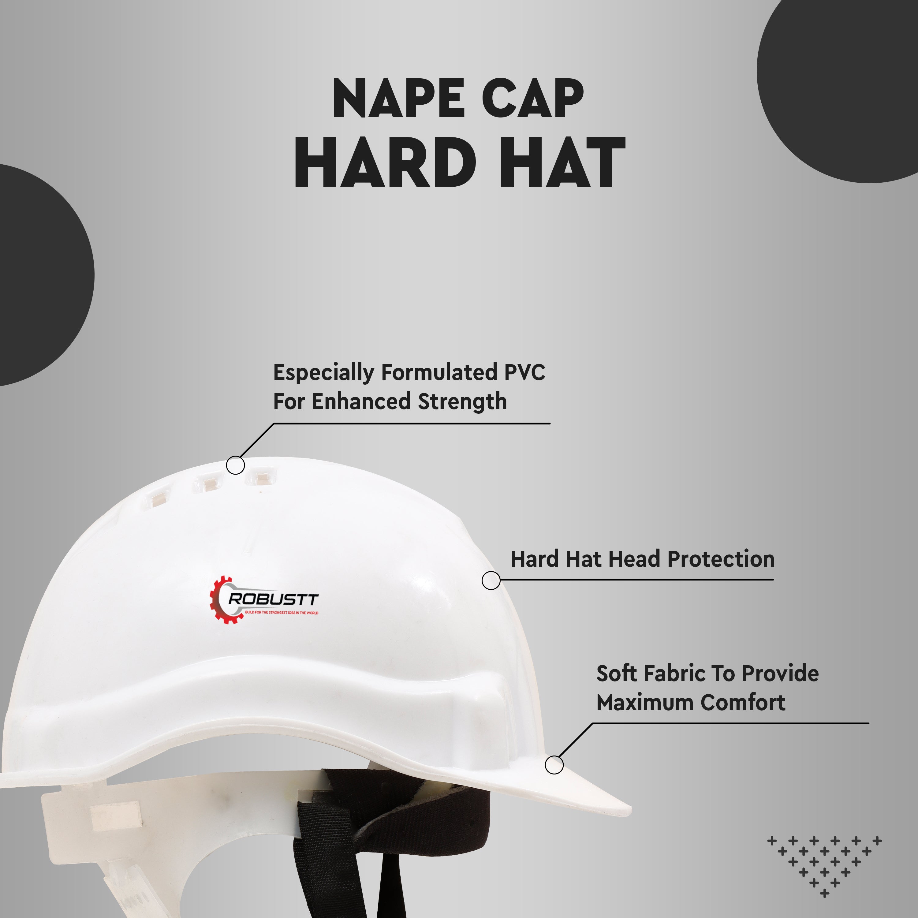 Nape cap hard hat white safety helmet