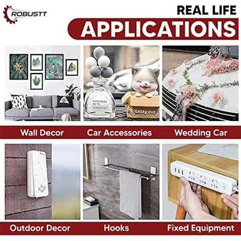 Robustt Double Sided Tape (3m x 3 Cm), Heavy Duty, Transparent IVY Grip Tape, Removable Traceless Mounting Best Suited for Wall Tape, Kitchen, Home Décor & DIY