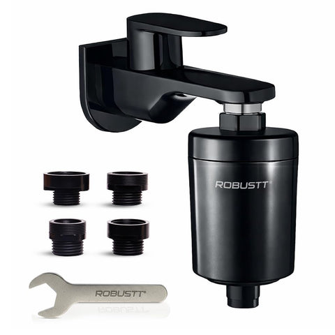 Zyra Tap Filter & Water Softener for Home (Black) | Reduces Hair Fall, Skin Dryness & Limescale| Hard Water Softener For Tap, Shower, Handshower|