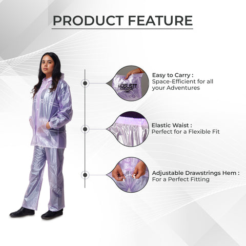 Robustt Unisex Waterproof Rain Suit Purple