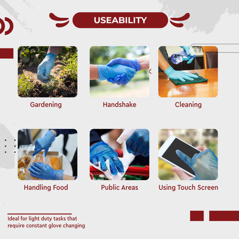Embossed Disposable Gloves Blue