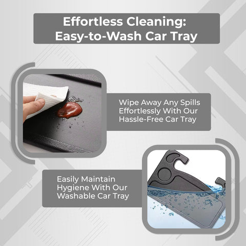 Robustt Car Steering Tray | Black | ABS Material | Easy Installation | High Quality | Versatile  Use for holding food, drinks, laptops, and more