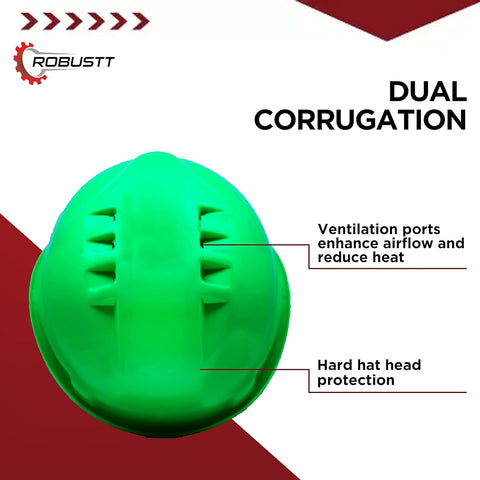 Robustt X Shree JEE Safety Helmet Executive Ratchet Type Adjustment, Protection for Outdoor Work Head Safety Hat with Sweat Band, Green