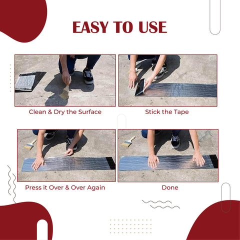Robustt Aluminium Coated Flex Tape (10 CM x 2.5 M) Super Strong Waterproof Solution For Water Leakages, Premium Sealing & Repairs