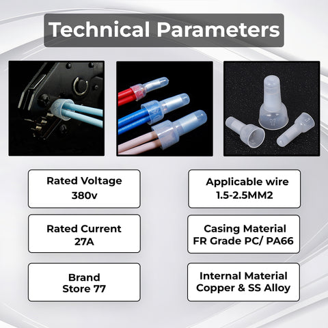 Robustt CE-2 Connector | Closed End Wire Cap Connector | Insulation Design | Durable and Reliable | Versatile Solution for Multiple Applications