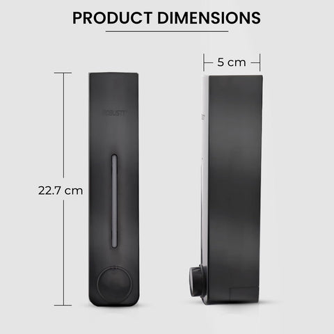 Robustt Stylish Wall Mounted Liquid Soap Dispenser 360ML - with 2 Adhesive Hooks | Easy Installation for Bathroom & Kitchen - Durable ABS Material, Sleek Design