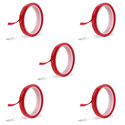 Robustt Strong Acrylic Adhesive Clear Double Sided Tape Heavy duty Mounting Tape | Heat Resistant Double-sided Transparent Clear Adhesive Tape - Red