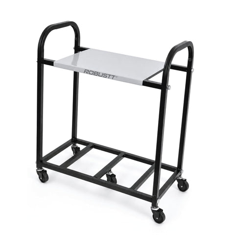 2-Tier Metal UPS Inverter Trolley for Home | Heavy-Duty Inverter Battery Stand | 100 kg Load Capacity | Powder-Coated Rust-Resistant Frame | 5 Metal 360° Swivel Wheels | Black