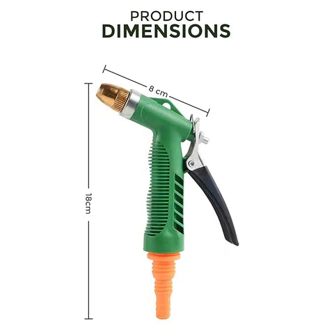 ROOTS & LEAF High-Pressure Garden Water Spray Gun – 3 Adjustable Spray Patterns | Hands-Free Operation, Durable Brass Nozzle for Car Washing, Plant Watering, and Pet Cleaning