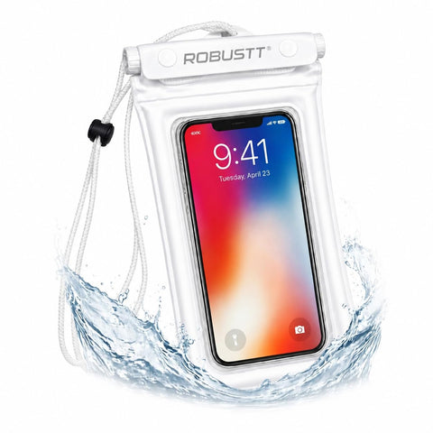 Floating Waterproof Mobile Pouch with Neck Lanyard | Air Cushion Float Protection & Touch Screen Compatible | Fits Smartphones Upto 7 Inch |Triple Seal Waterproof Cover for Beach, Rain, Pool