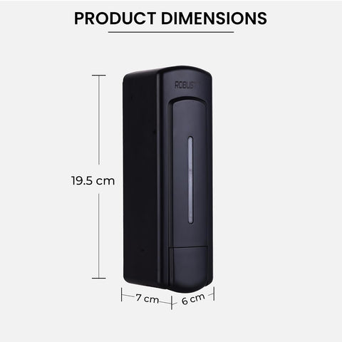 Manual Wall Mounted Liquid Soap Dispenser - Black (350 ml) Leak-Proof, Transparent Window, Easy Installation - Ideal for Bathroom, Kitchen, Hotels, Offices