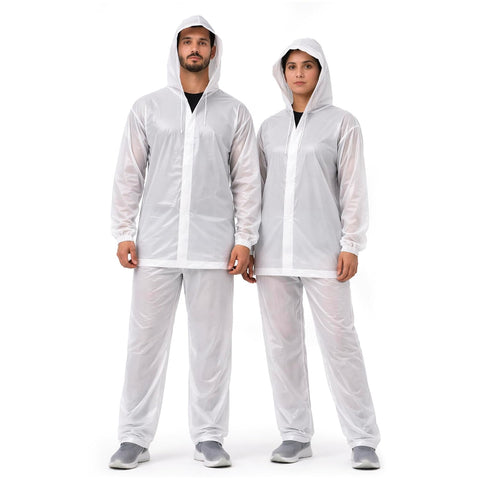 Unisex White EVA Rainsuit Jacket & Pant Set