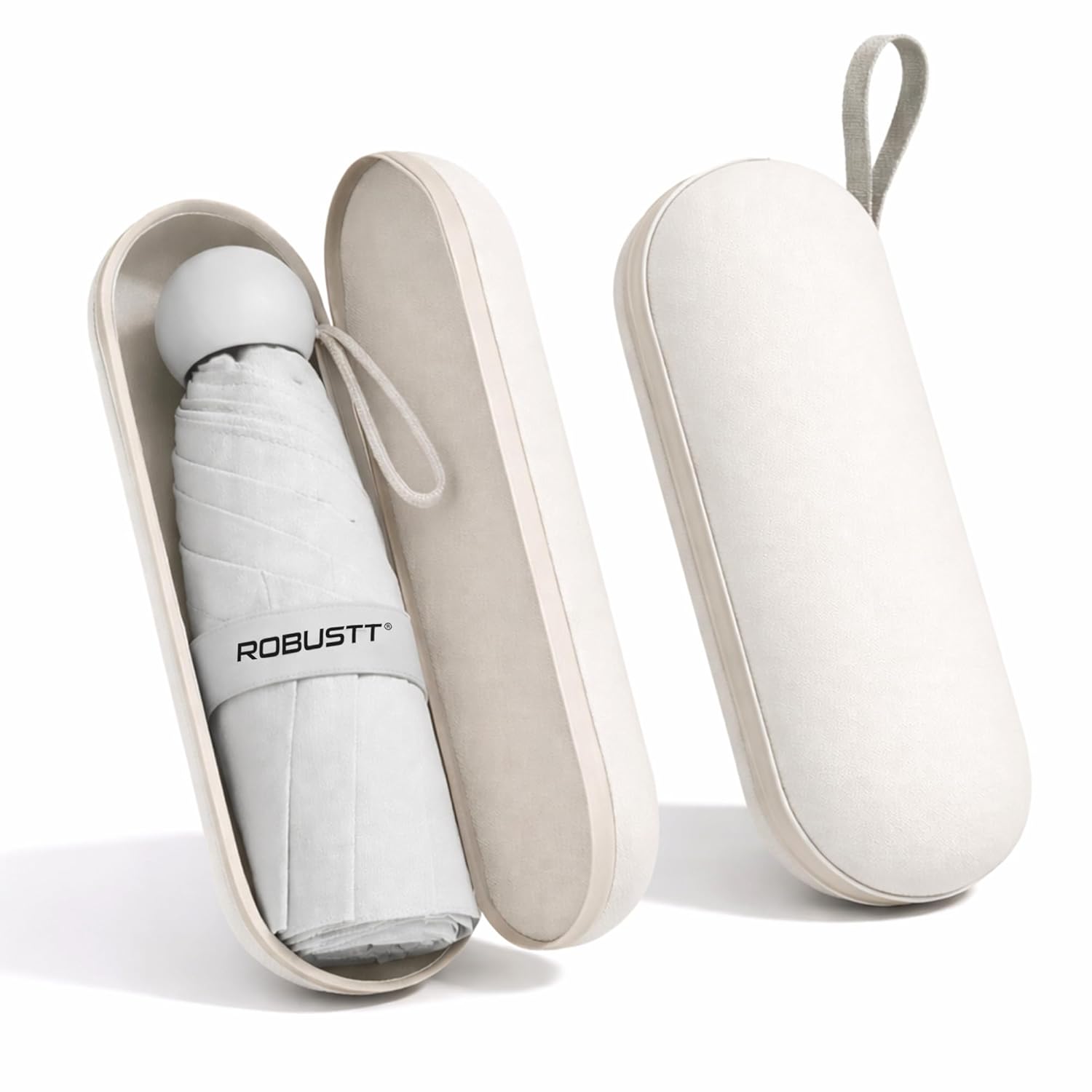 Beige Color Capsule Mini Foldable Travel Umbrella