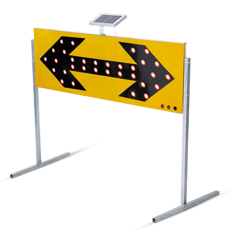 Robustt Solar Powered Traffic Road Street Route Indicator Guideboard Cross Light Direction Sign | IP65 Advanced Waterproof | High-Visibility LED with Easy Touch Control for Enhanced Road Safety