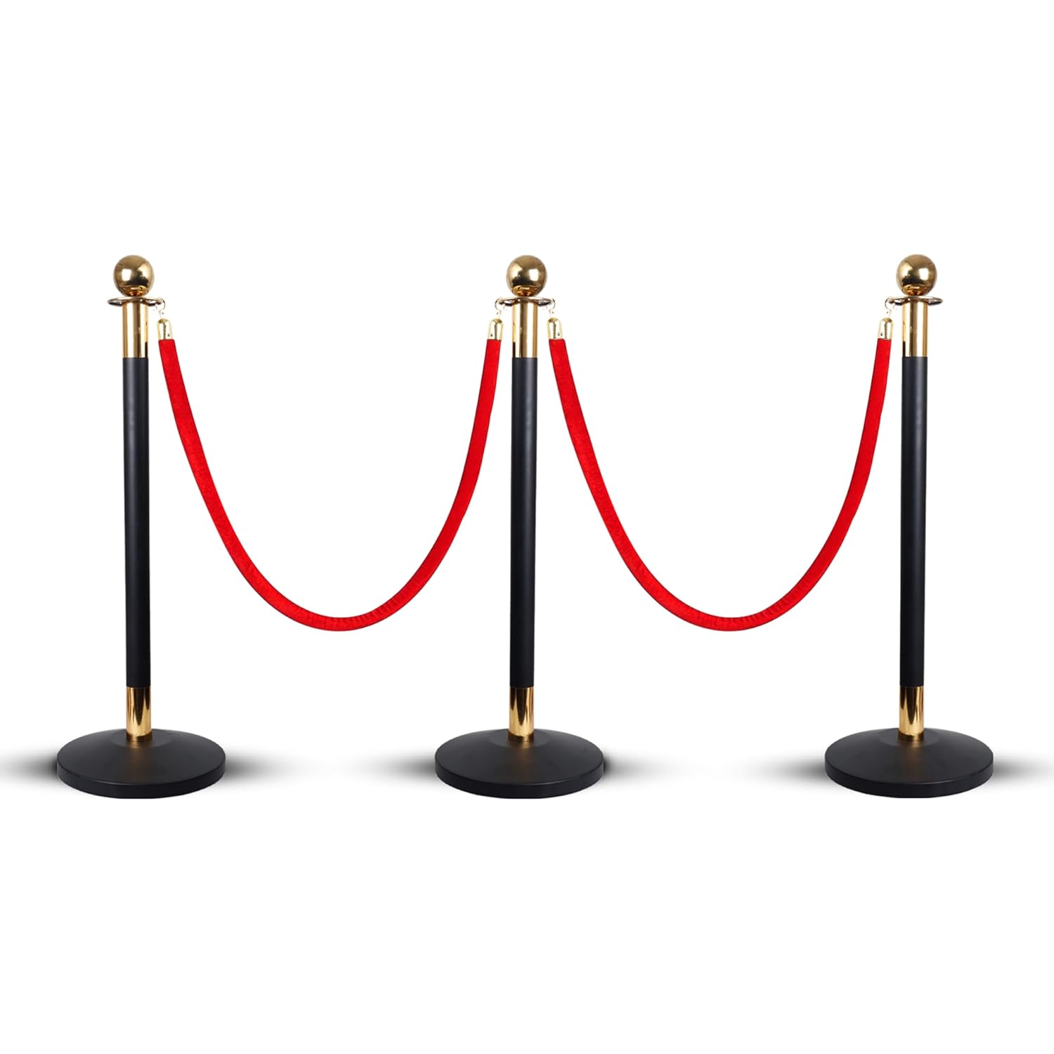 Black queue manager with red velvet rope