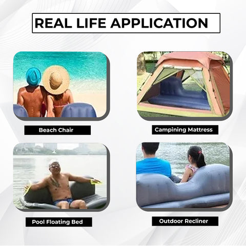 Robustt Car Bed for Back Seat | Inflatable Bed with 2 Air Pillow & Air Pump | Universal Size | Fits in All Car Model | Portable Car Bed | Car Bed For Kids, Travel, Trips, Camping, Picnic, Pool & Beach