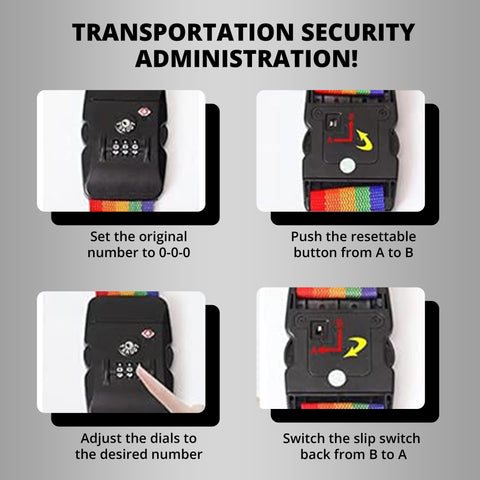 Robustt Luggage Belt with Lock | Heavy Duty Material | TSA Approved Combination Lock | Adjustable Travel Belt For Suitcase | Fashionable Design