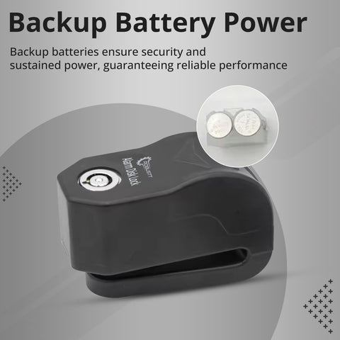Robustt Disc Lock for Bikes | Anti Theft Alarm Disc Lock | Built-in 120 dB Alarm System | 5.8 MM | High Quality Material | Waterproof and Dust Proof | Rust- Resistant | 6 Backup Batteries |