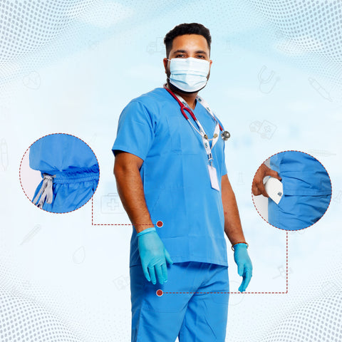 Robustt Classic Scrub Suit Sky Blue Set For Men