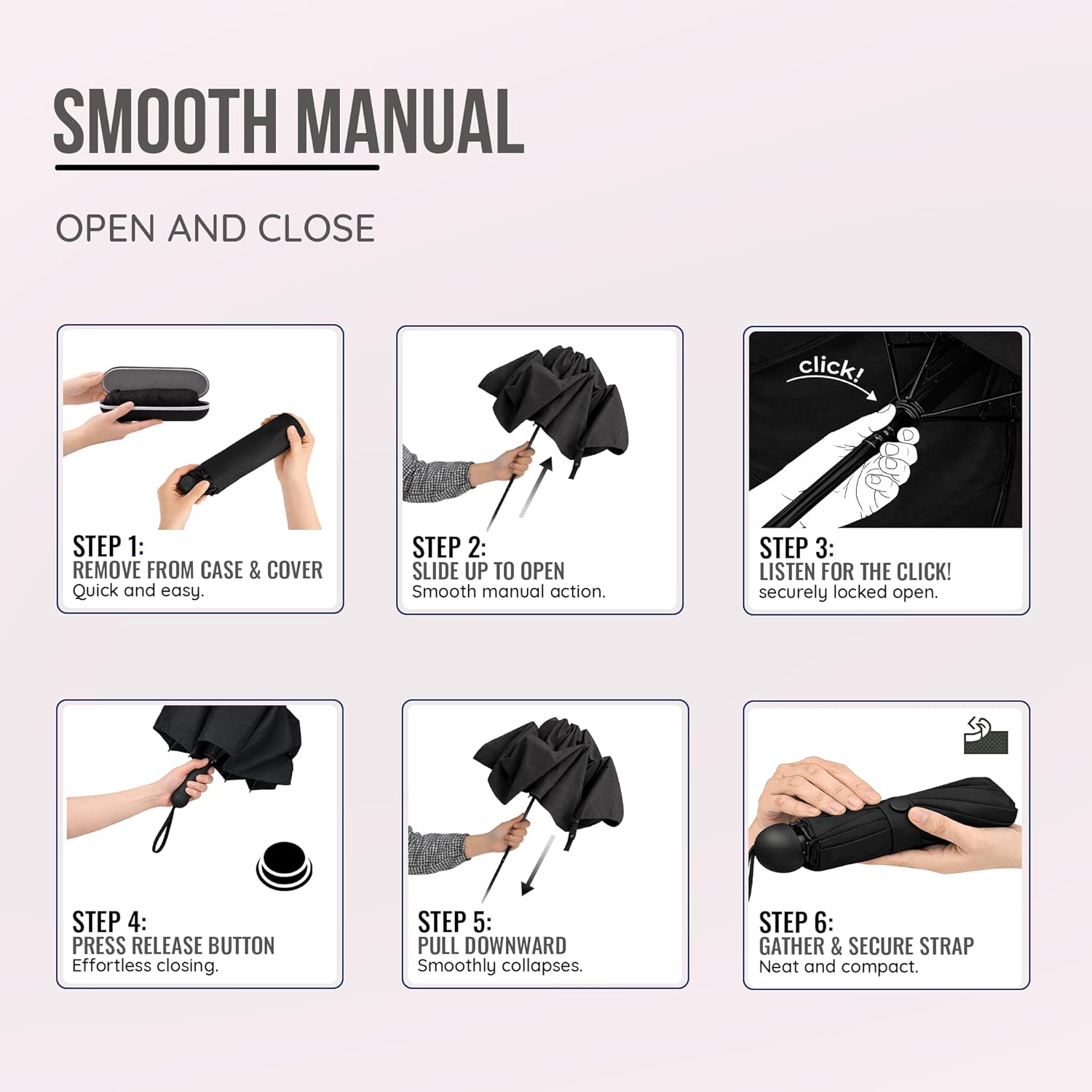 Manual how to use Capsule Mini Foldable Travel Umbrella