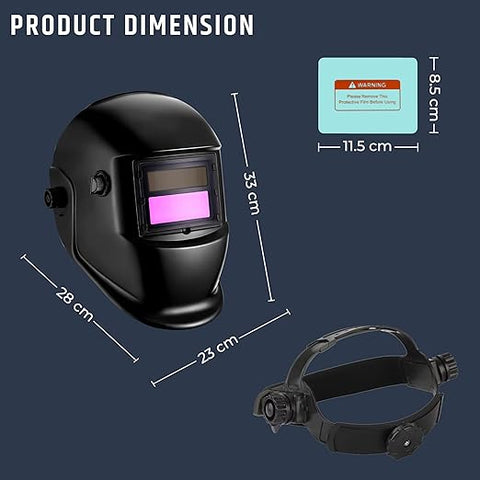 Robustt Auto Darkening Adjustable Welding Helmet | True Color Solar Powered Welding Hood, Wide Shade Range 19-24CM Welding Mask for TIG MIG ARC Weld Plasma Cut Grinding