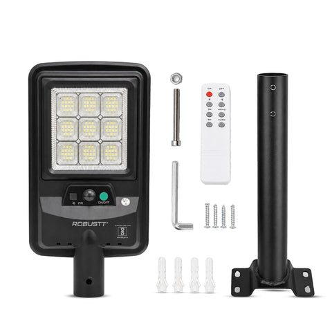 Solar LED Light for Outdoor Use | 60W | 1200 Lumens | IPX5 Water Resistant | PIR Motion Sensor & Remote Control | Cool White Street Light