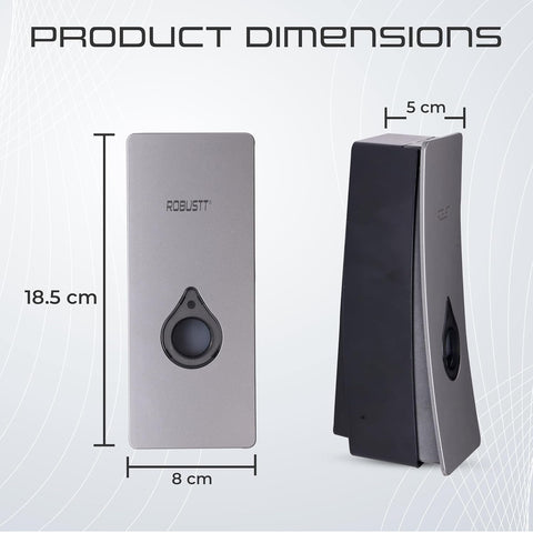 Manual Wall Mounted Liquid Soap Dispenser - Grey (200 ml) Leak-Proof, Transparent Window, Easy Installation - Ideal for Bathroom, Kitchen, Hotels, Offices