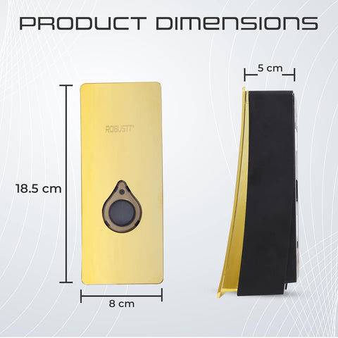 Manual Wall Mounted Liquid Soap Dispenser - Gold (200 ml) Leak-Proof, Transparent Window, Easy Installation - Ideal for Bathroom, Kitchen, Hotels, Offices