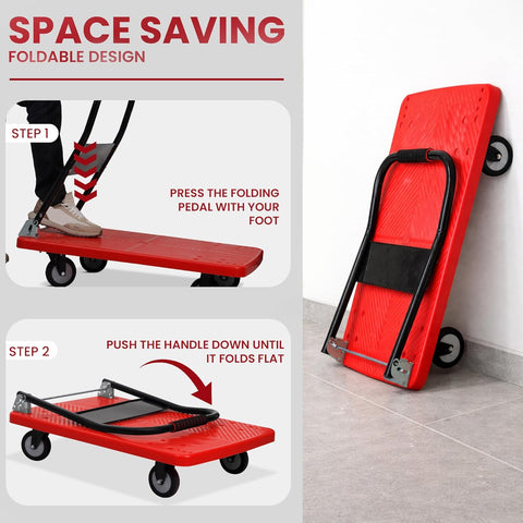 Heavy-Duty Foldable Platform Trolley with foldable design