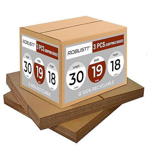 Robustt 5 Ply 30"X19"X18" Cardboard Boxes for Packaging | Brown Corrugated Box for Packing | Shipping | Home Shifting | Parcel | Courier Packing box | Large Carton Box