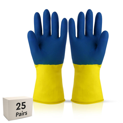 Robustt Heavy Duty Rubber Hand gloves - (X-Large, Multicolor) for Dishwashing, gardening, kitchen cleaning