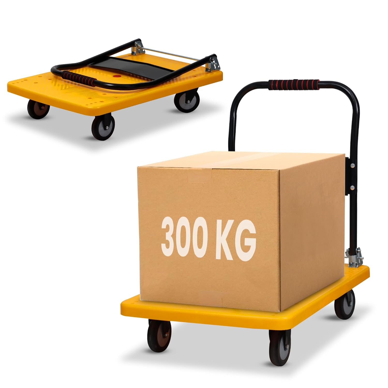 Yellow Foldable Platform Trolley 300Kg