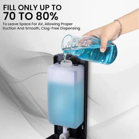 Manual Wall Mounted Liquid Soap Dispenser - Black (350 ml) Leak-Proof, Transparent Window, Easy Installation - Ideal for Bathroom, Kitchen, Hotels, Offices