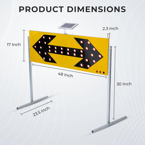 Robustt Solar Powered Traffic Road Street Route Indicator Guideboard Cross Light Direction Sign | IP65 Advanced Waterproof | High-Visibility LED with Easy Touch Control for Enhanced Road Safety