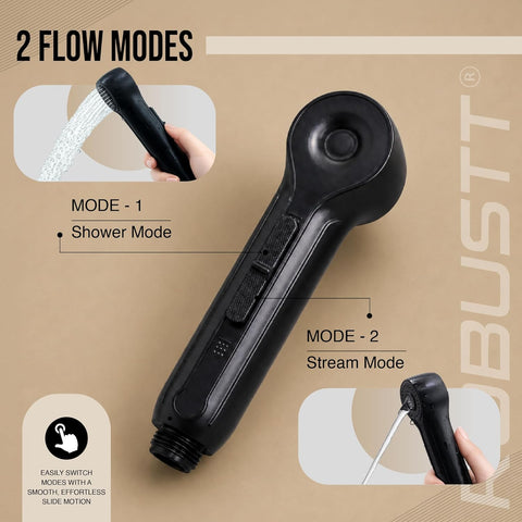 Hand Faucet for Toilet with Magnetic Holder | 2 Flow Modes | Health Faucet Gun Only with One-Touch Button, Built-In Aerator & Anti-Rust ABS | Jet Spray for Toilet Cleaning, Pet & Hair Washing