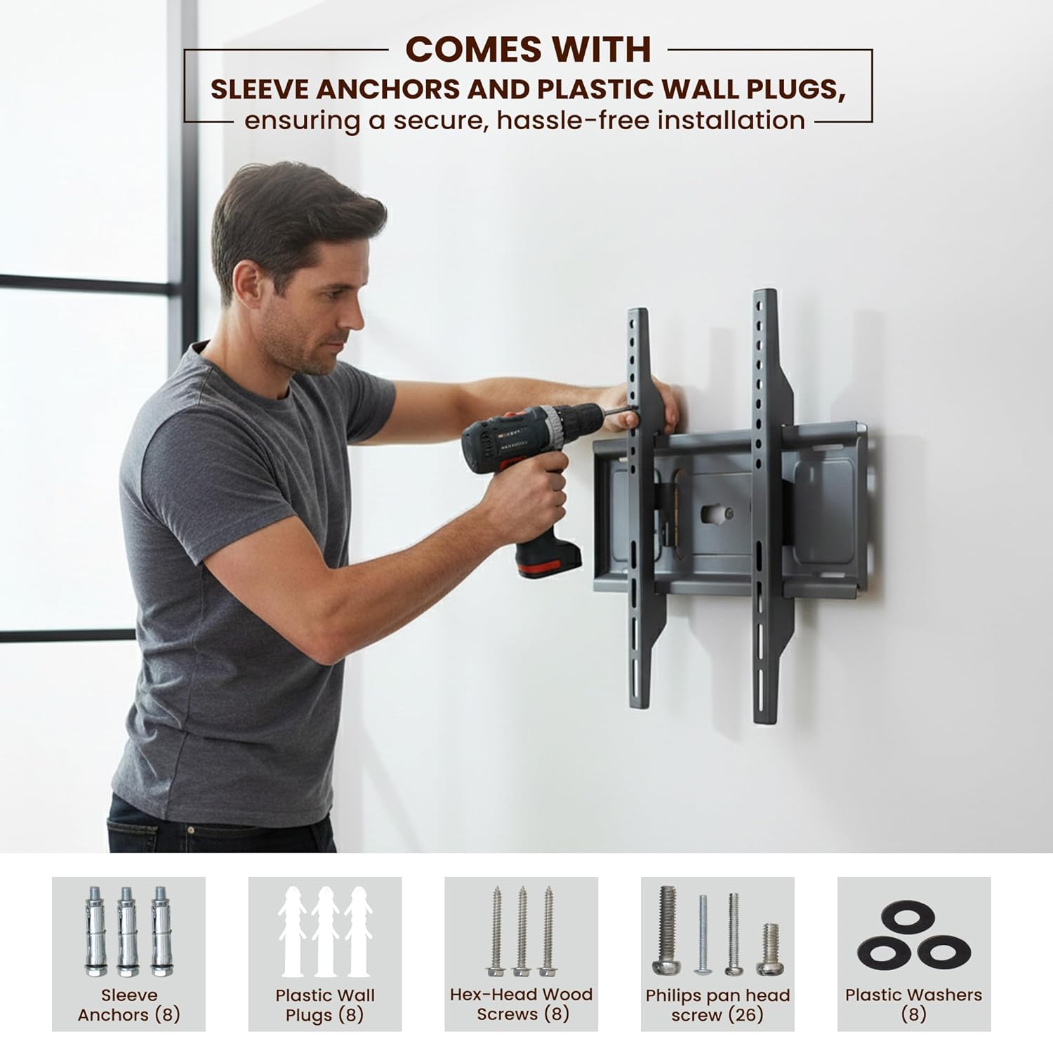 Heavy Duty Full Motion TV Wall Mount 23"-75 inch