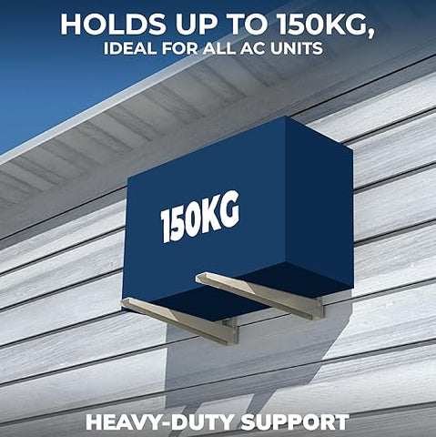 Robustt Heavy Duty AC stand | Rust Proof Iron Air Conditioner Outdoor Unit Mounting Bracket, Supports upto 150kg weight | Air Conditioner Stand Comes with Necessary Wall Fittings