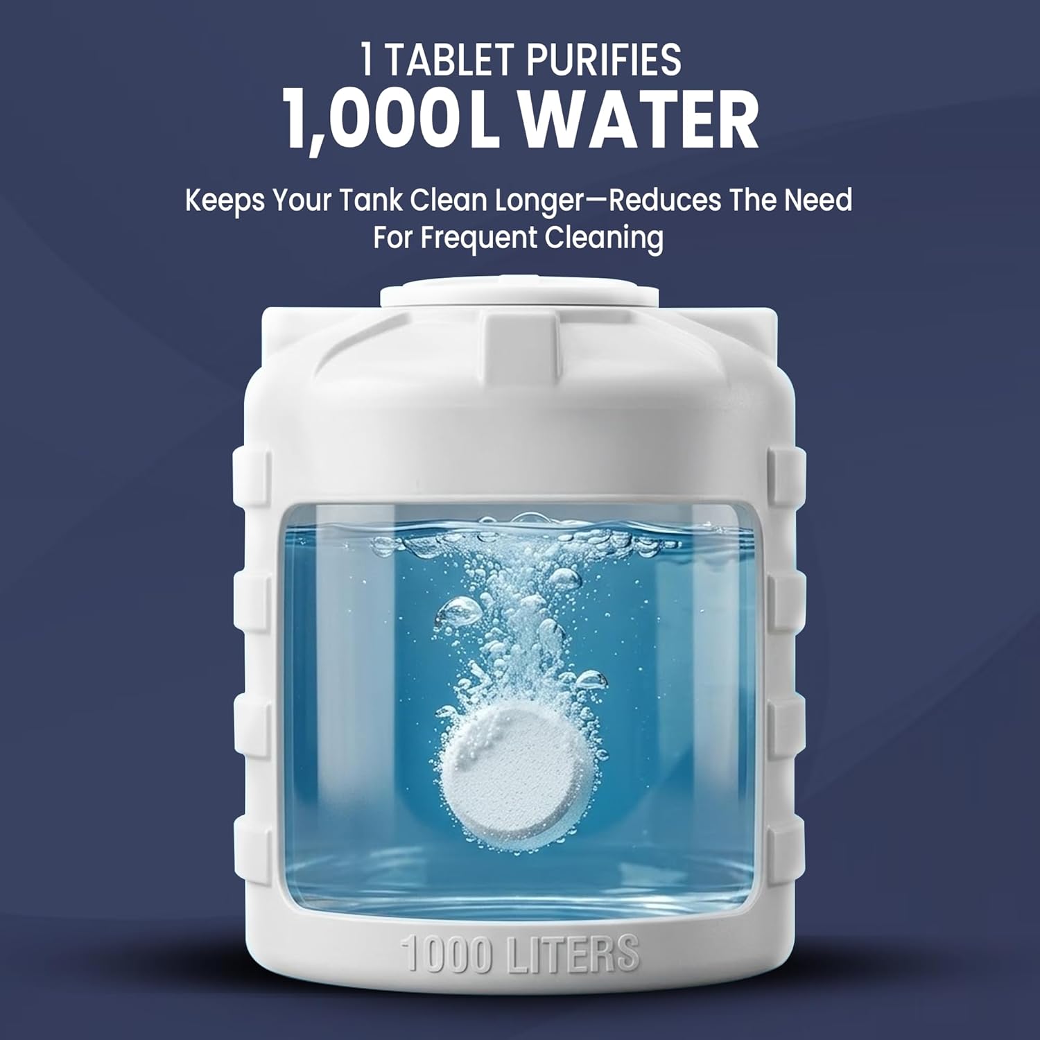 1 Tablet purifies 1000 liter of water