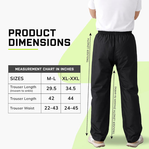 Dimensions of Rain pants
