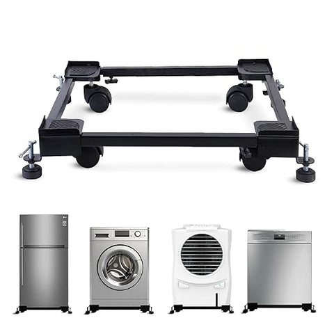 Robustt Washing Machine Stand- Adjustable Metal Trolley with Wheels for Home with 4 Anti Vibration Rubber Grips- Stands upto 160 Kg Weight, Also Suitable for Dishwasher, Air Cooler