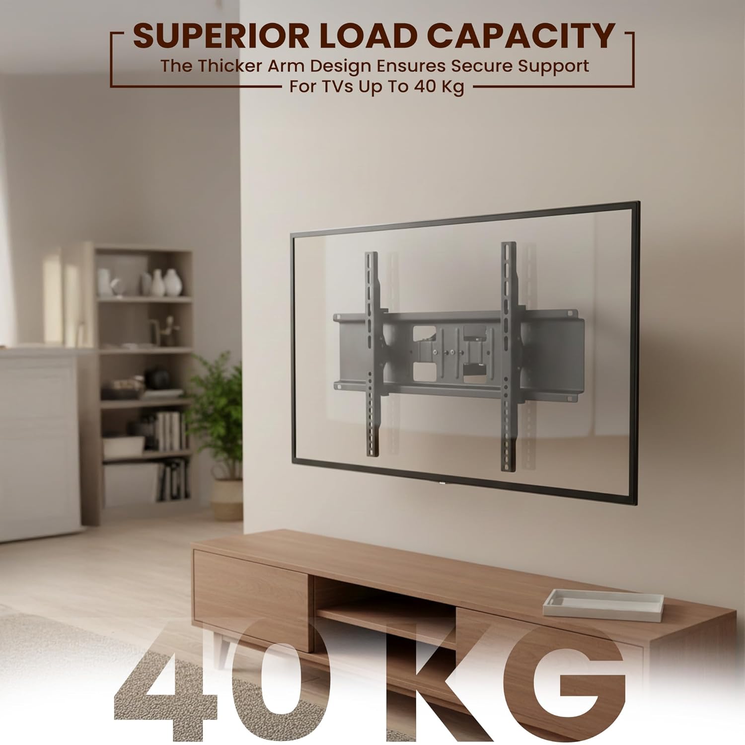 Heavy Duty Full Motion TV Wall Mount with load capacity up to 40 kg