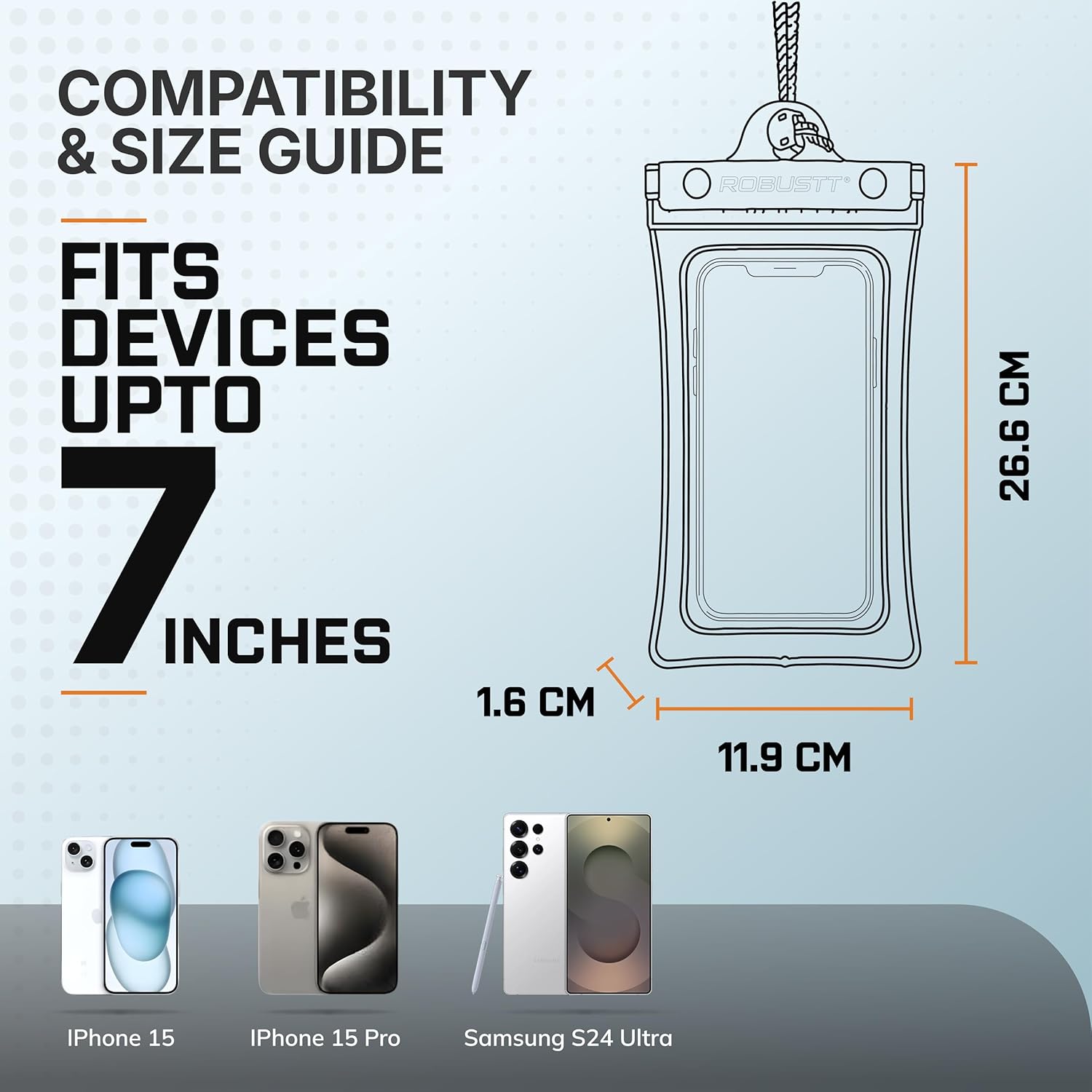 Waterproof Mobile Pouch compatible with 7 inches mobile phones