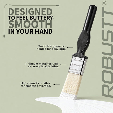 Robustt Paint brush with smooth ergonomic handle & high denity bristles