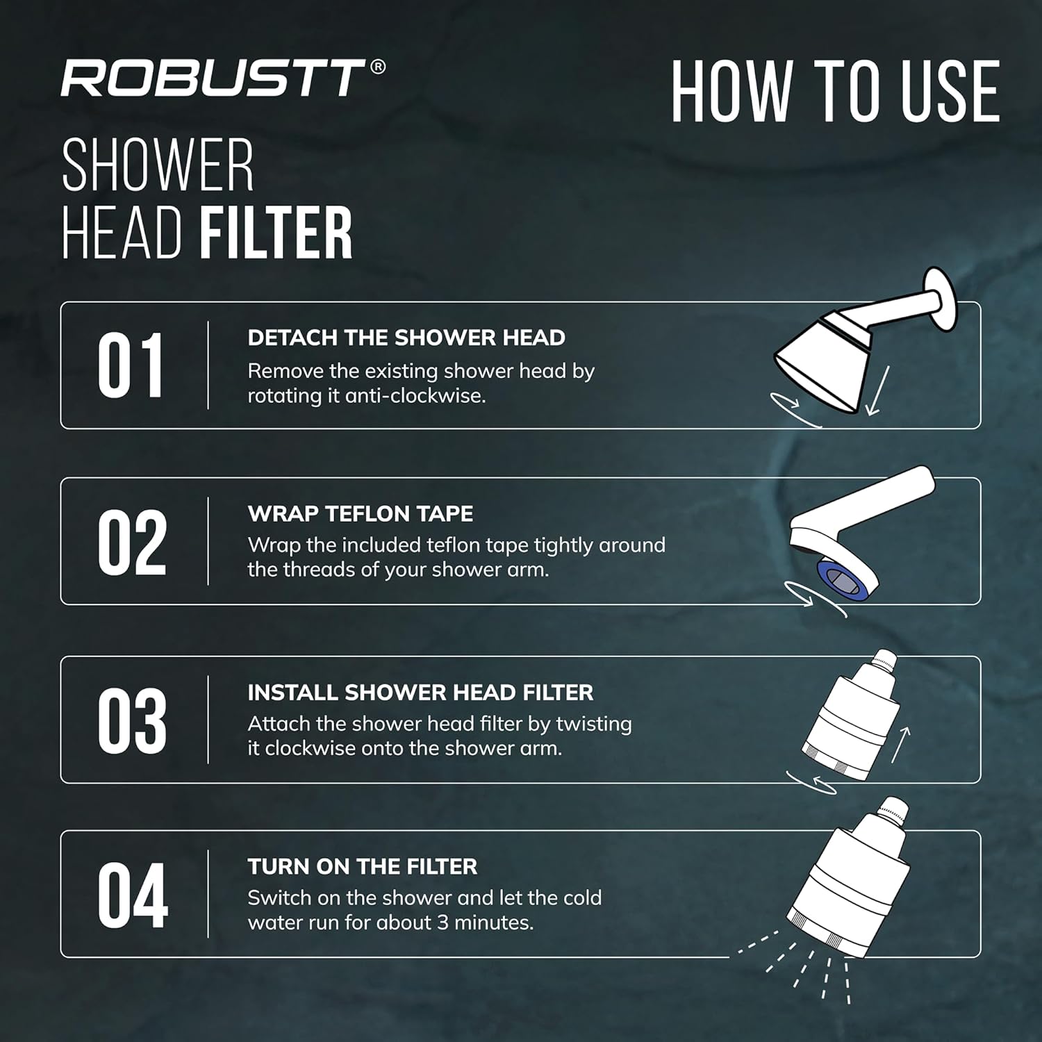 How to use Robustt shower head filter