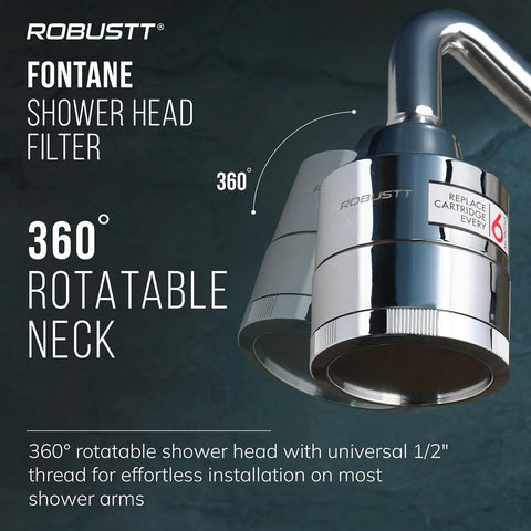Fontane Shower Filter With Showerhead | 3.3” Diameter | 15 Stage Hard Water Softener For Shower And Home | Reduces Hair Fall & Skin Dryness | Removes Chlorine, Impurities & Bad Odor