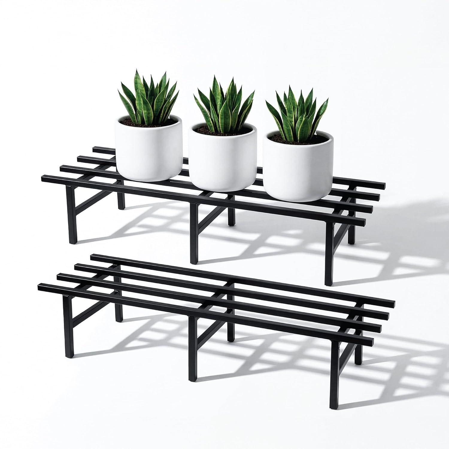 Black metal stand for plants