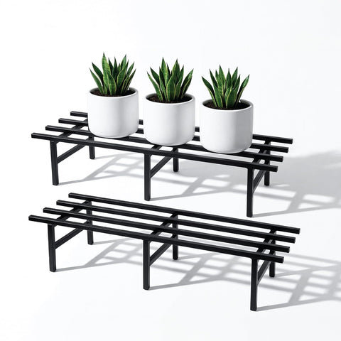 Black metal stand for plants