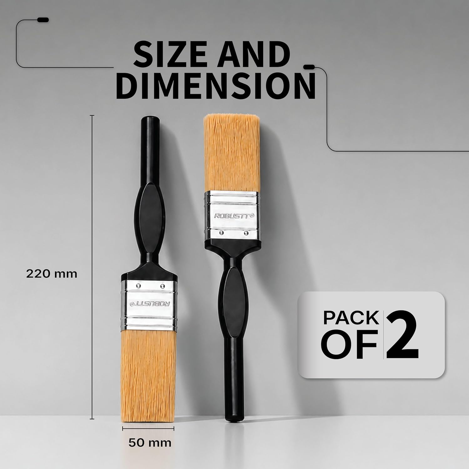 Dimensions of Robustt 2 inch paint brush